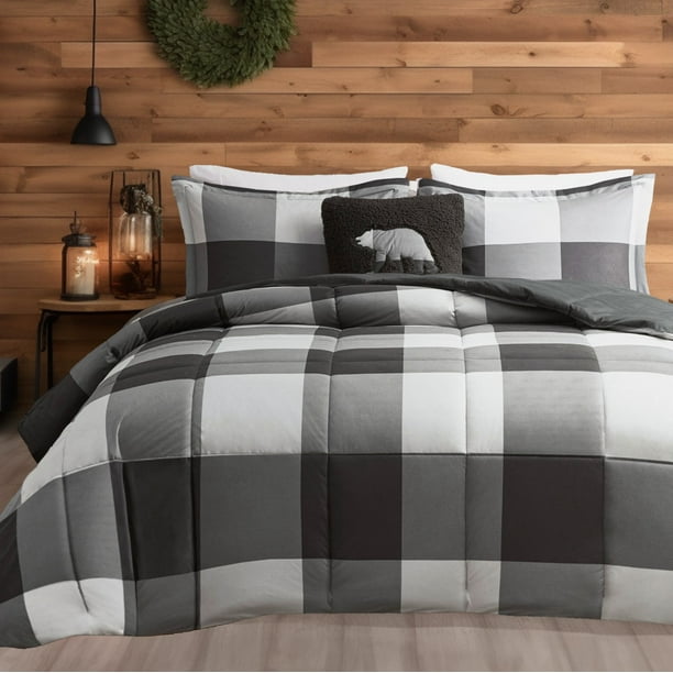 Woolrich Twin Down Alternative Comforter Set with Matching Sham Grey