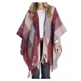 thumbnail image 1 of Woolrich Women's Textured Luxe Soft Warm Cozy Blanket Shawl Wrap Cape (Daphine Plaid, One Size Fits All), 1 of 4