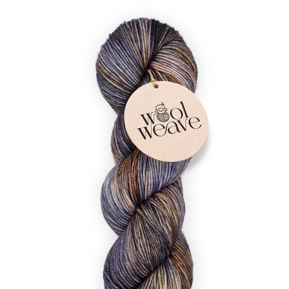 Woolweave Superwash Merino Wool Yarn, 100gr, 240 Yards, Hand Dyed, Dk - Mulberry Mud