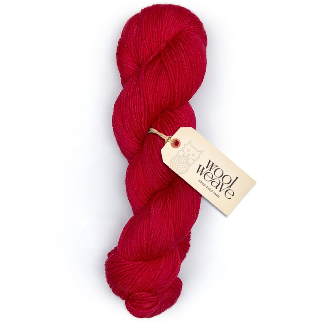 Woolweave Superwash Merino Wool Yarn - Hand-Dyed DK Weight, 100g, 240 Yards - Bandana Red