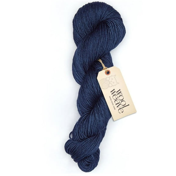 Woolweave Superwash Merino Wool Yarn - Hand-Dyed DK Weight, 100g, 240 Yards - Midnight Blue