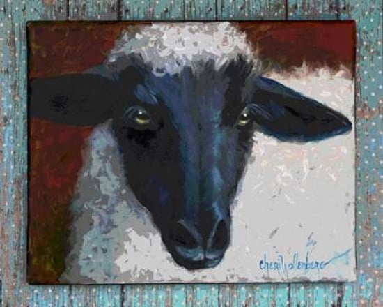 Wooly Bully on Blue Canvas Art - Cheri Wollenberg (20 x 24)