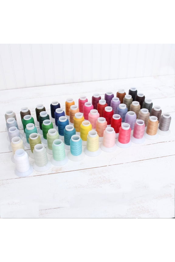 Wooly Nylon Thread by Threadart - 50 Color Set - 1000 Meter Spools - Serger Sewing Stretchy Thread