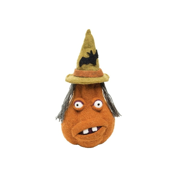 Wooly Ugly Face Pumpkin Halloween Figure Figurine Figure Figurine Large Decor Decoration