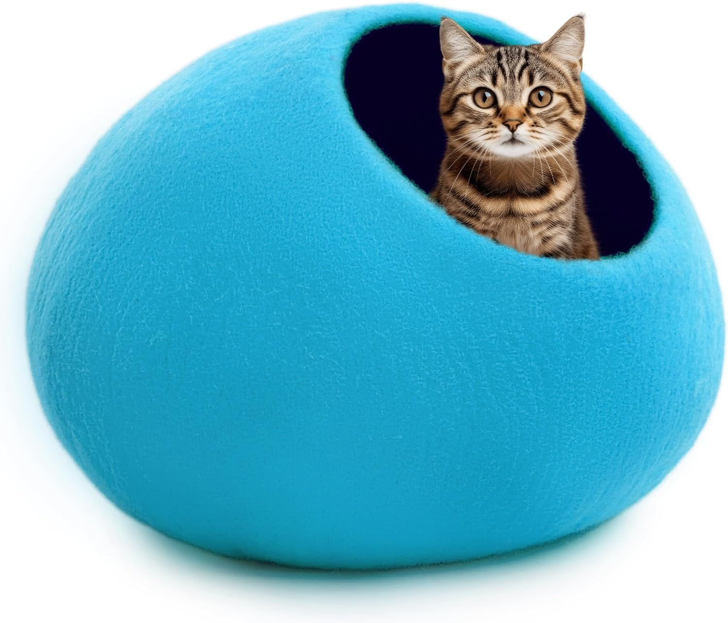 Woolygon Premium Wool Cat Cave Bed Felt Cat Cave Handmade From 100 cat-bed-pet-cat-bed-thickened-kitten-house-semi-closed-strawberry-cake