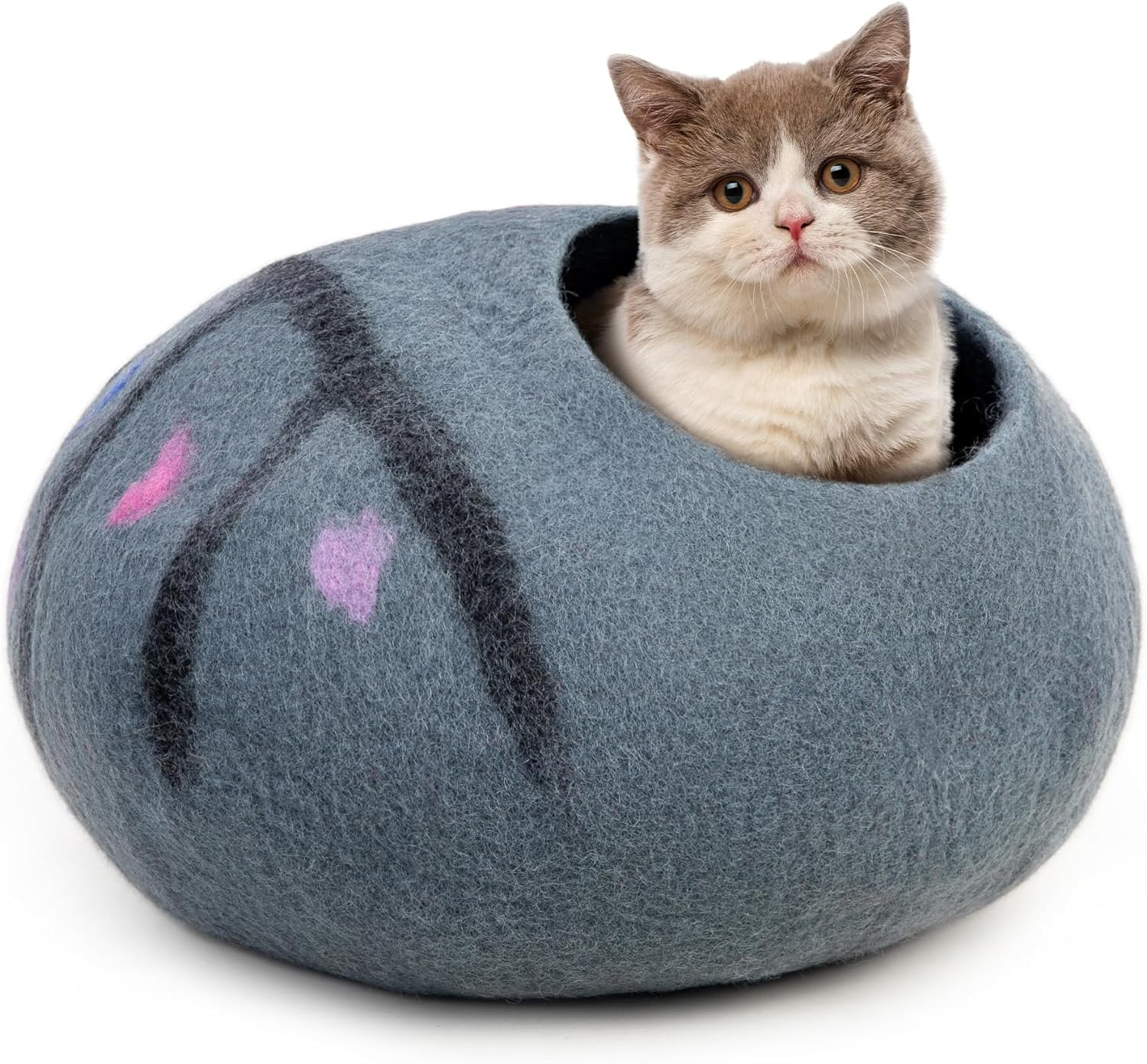 Woolygon Wool Cat Cave Bed Handcrafted from 100 Merino Wool, Eco