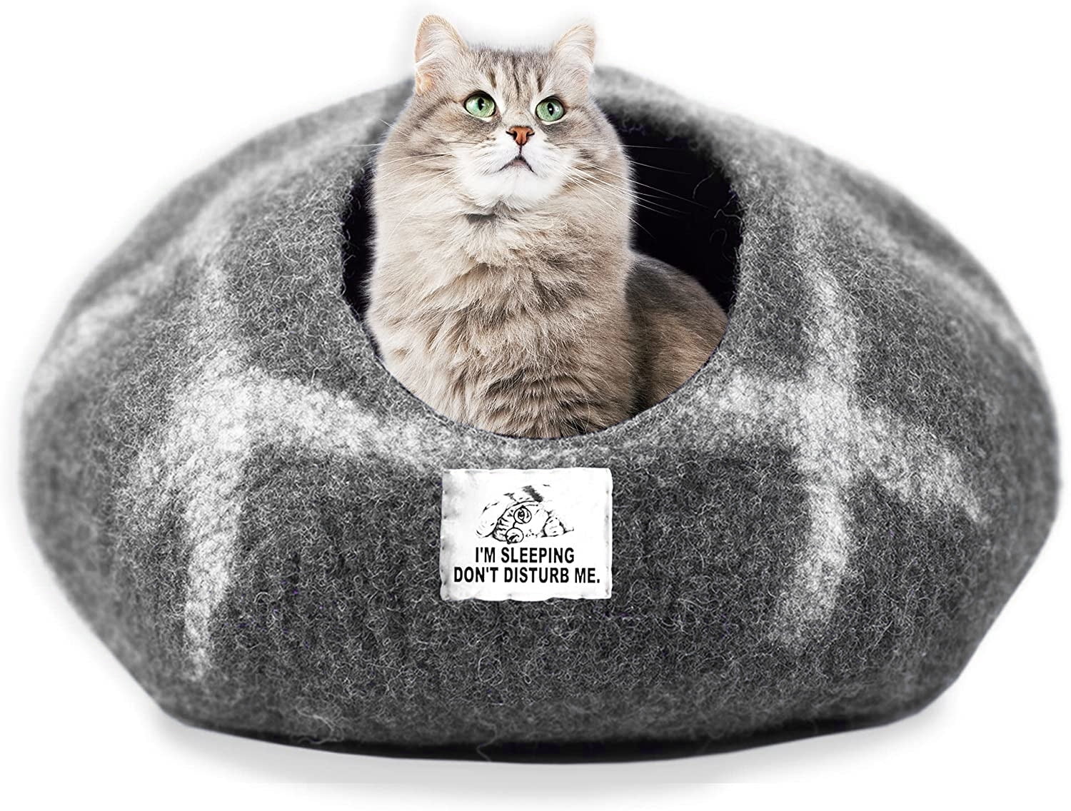 Woolygon Wool Cat Cave Bed Handcrafted from 100 Merino Wool, Eco