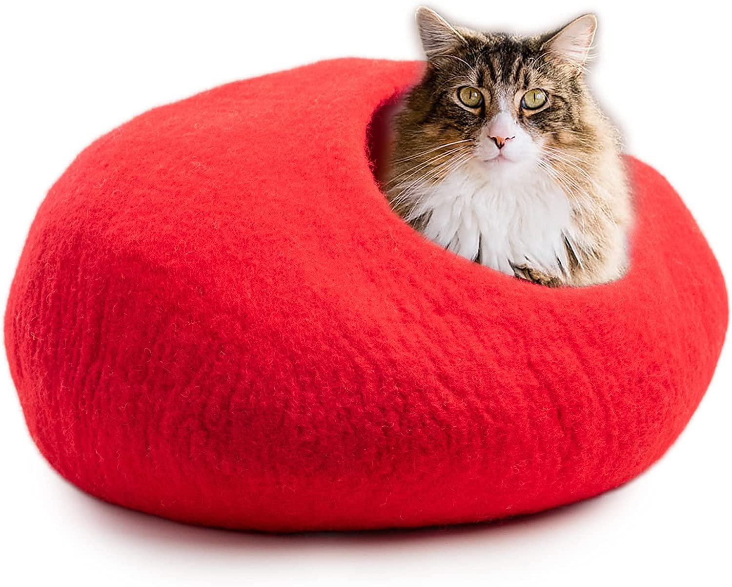 Woolygon Wool Cat Cave Bed Handcrafted from 100 Merino Wool, Eco