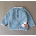 thumbnail image 1 of Woonie Hand Knitted Cloud and Rainbow Applique Cardigan for Kids, 1 of 3