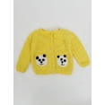 thumbnail image 1 of Woonie Handmade Full Sleeves Panda Face Detailing Sweater For Kids-Yellow, 1 of 3