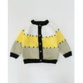 thumbnail image 1 of Woonie Handmade Full Sleeves Tricolour Sweater-White & Yellow, 1 of 3