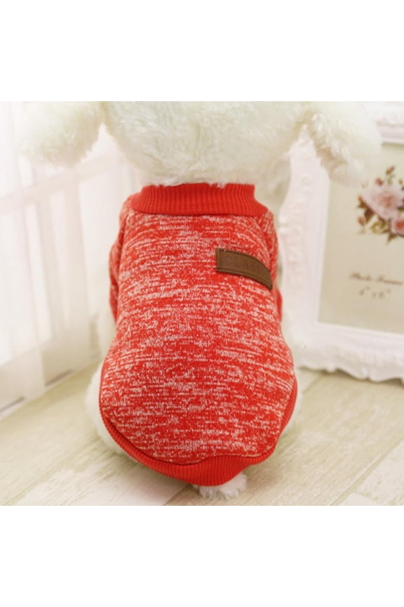 Pet Dog Classic Knitwear Sweater Fleece Coat Soft Thickening Warm Pup Dogs Shirt Winter Pet Dog Cat Clothes Soft Puppy Customes Clothing for Small Dogs