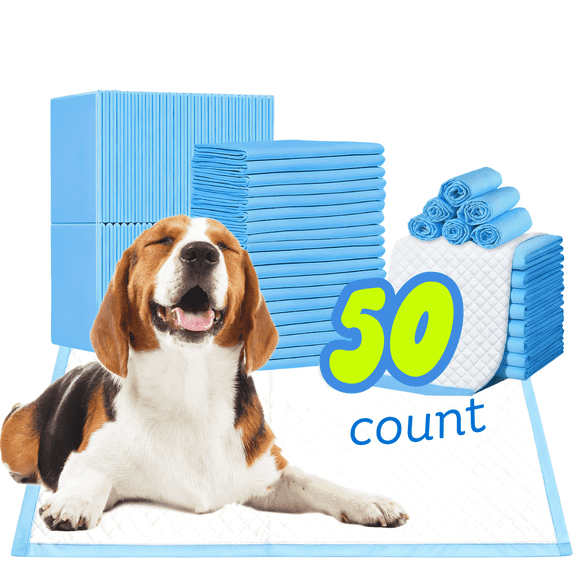 Woonono Puppy Pads,Super Absorbent Dog Pads,22"X 22",50 Count, Disposable Dog Pee Pads