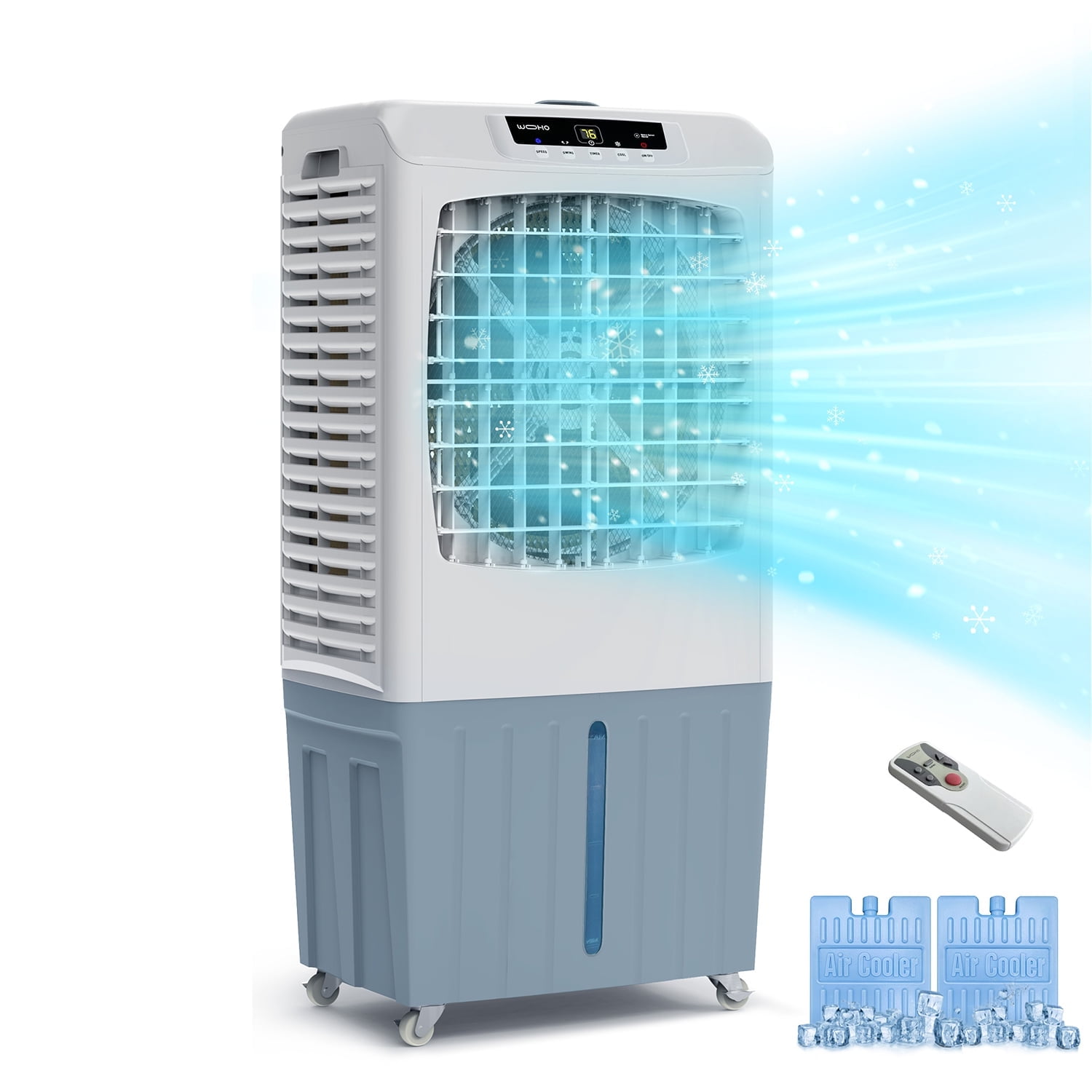 Zelngo 3500 CFM 3-Speed Evaporative Air Cooler for Room, Garage, Commercial