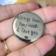 Woooli Heartfelt Pewter Pocket Tokens, Personalized Hand Stamped Pewter Pocket Token Keepsake, Memorial Pocket Token for Your Significant Other, Gift for Friends and Family,B