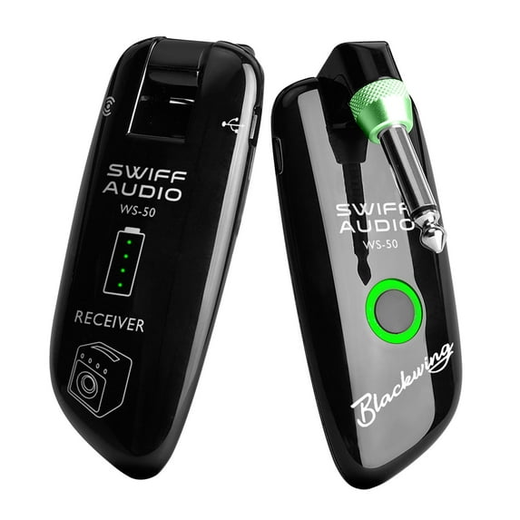 Sueriy High-Grade Electronic Guitar Wireless System Rechargeable Guitar Transmitter Receiver Support Multi Channels, for All Electric Musical Instruments with 5.5 Hours Long Battery Life
