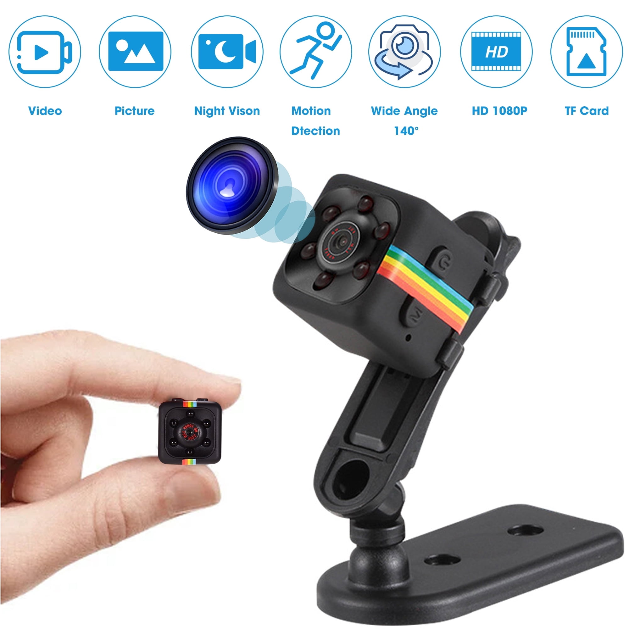 Woooli Mini Security Cameras HD 1080P Wireless Hidden Spy Nanny Camera with Audio and Video Recording Mini Cube Camera Black