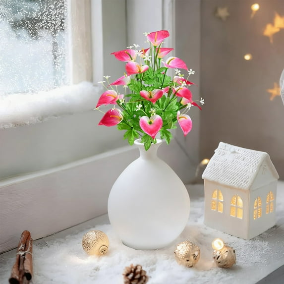 Wooowa 18-Stem Tall Calla Lily Artificial Flowers - Realistic Faux Floral Arrangement for Home Living Room Vase Tabletop Decor