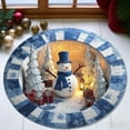 thumbnail image 1 of Wooowa 23.6 Inch Christmas Circular Carpet, 3D Visual Effect Entrance Door Mat, Household Absorbent Nonslip Dirt-Proof Bathroom Foot Mat, 1 of 8