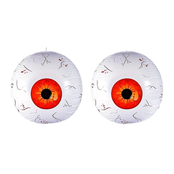 Wooowa 2PCS Halloween Inflatable Eyeball Decorations Bloodshot Eyeball Balloons Set Hanging Horror Eye Ornaments For Halloween Yard Window Party Decor