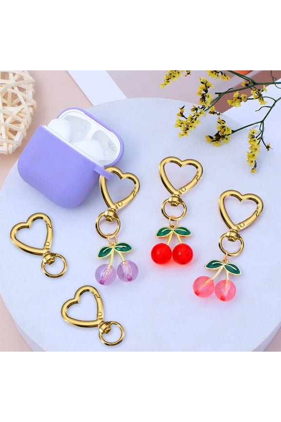 5 Pcs Heart-Shaped Keychains - Cute Decorative Key Rings for Cars Purses Bags & Small Gift Ideas