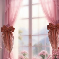 Wooowa Bow Ribbon Curtain Clips & Tiebacks - Decorative Window Accessories, Versatile Holders for Curtains & Drapes