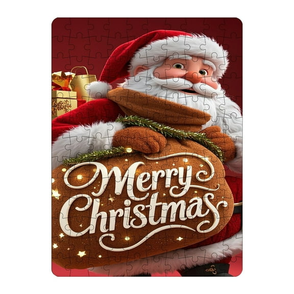 Wooowa Christmas 130-Piece Paper Puzzles, Festive Gift for Holiday Leisure Time & Family Activity Nights