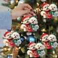 thumbnail image 1 of Wooowa Christmas 2D Acrylic Sparkling Animal Ornaments, Colorful Printed Decor for Backpacks, Car & Office Cubicle, 1 of 6