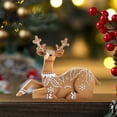thumbnail image 1 of Wooowa Christmas Resin Reindeer Figurines, Festive Tabletop Decor for Living Room & Holiday Gifts, 1 of 8