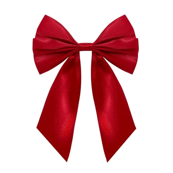 Wooowa Christmas Satin Ribbon Bows 10 Pcs 7.87 Inch Pre Tied Fabric Bow Ornaments for Christmas Tree Wreath Gift Box and Holiday Home Decoration