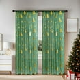 thumbnail image 1 of Wooowa Christmas Sheer Curtains for Living Room and Bedroom, Xmas Tree Foil Print Curtains, Holiday Window Drapes Decorations,51.97x 107.87 in, 1 of 7
