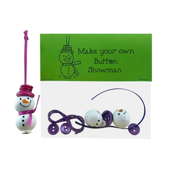 Wooowa Christmas Snowman Button Ornament Kit, Festive Craft Accessories for Xmas Tree Decoration, Holiday Home Decor for Tabletop Arrangements