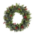 thumbnail image 1 of Wooowa Christmas Spruce Wreath with Pinecones Berries and Frosted Branches for Door Wall Decor 7.9 to 15.7 Inch, 1 of 9
