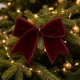 thumbnail image 1 of Wooowa Christmas Velvet Tassel Bow Decorations 12 Pcs Holiday Bow Ornaments for Christmas Tree Garland Gift Wrapping and Indoor Home Decoration, 1 of 6