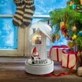 thumbnail image 1 of Wooowa Christmas Wooden Glass Santa Reindeer Night Light, Snow Scene Tabletop Figurine, Festive LED Decor for Holiday Home Desktop, 1 of 8