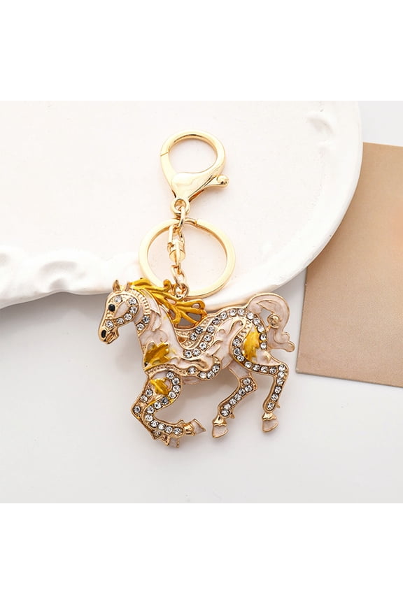 Cute Horse Racing Keychain - Stylish Bag Charm Accessory for Cars Purses & Thoughtful Small Gift Ideas