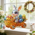 thumbnail image 1 of Wooowa Easter 2D Flat Acrylic Bunny Hanging Ornament Keychain Small Pendant for Car Rearview Mirror Backpack Easter Home and Festive Decor, 1 of 6