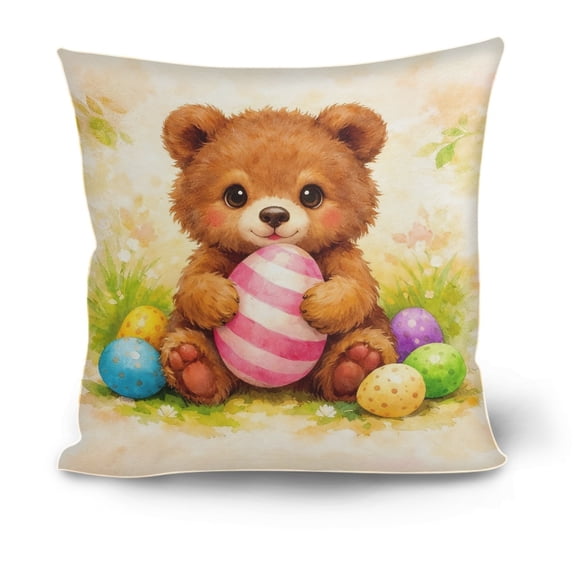 Wooowa Easter 44x44cm Painted Style Cushion Cover Soft Breathable Fabric Sofa Living Room Decor Easter Holiday Party Decoration Gift Supply