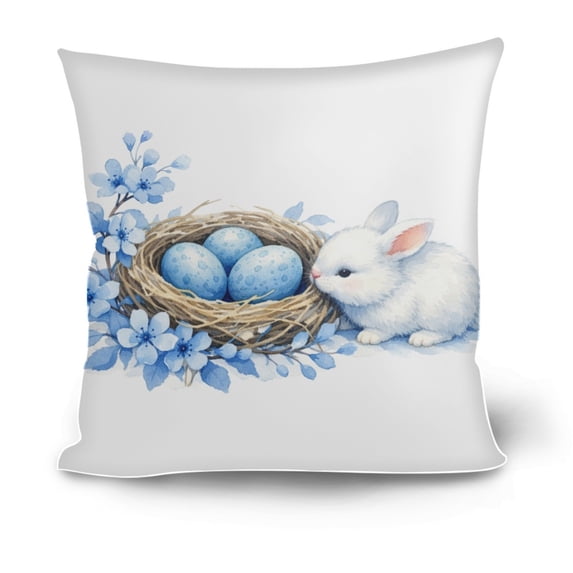 Wooowa Easter 44x44cm Painted Style Cushion Cover Soft Breathable Fabric Sofa Living Room Decor Easter Holiday Party Decoration Gift Supply