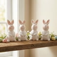 thumbnail image 1 of Wooowa Easter 4PC Plastic White Bunny Figurines Craft Decor Home Living Room Tabletop Mantel Porch Spring Holiday Festival Decoration Accent, 1 of 9