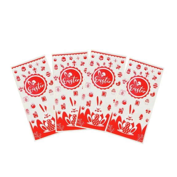 Wooowa Easter Bunny Egg Printed Clear OPP Candy Bag Transparent Plastic Design Party Snack Packaging Pouch Easter Holiday Gathering Supply