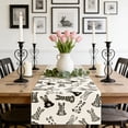 thumbnail image 1 of Wooowa Easter Festival Theme Table Runner with Bunny Egg Floral Print, for Holiday Party Dining Table and Home Scene Decoration, 1 of 6