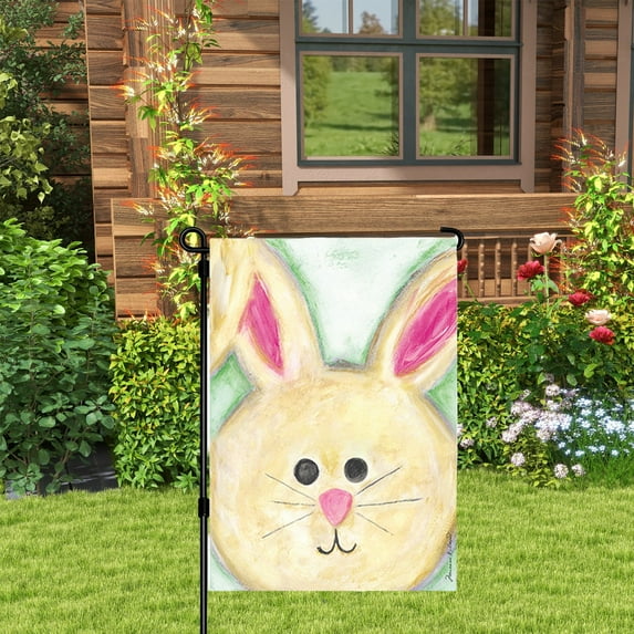 Wooowa Easter Garden Flag with Floral Animal Theme, Linen Fabric Patio Decor, Outdoor Yard Banner for Home Lawn, Spring Festival Accent for Front Porch and Seasonal Landscape