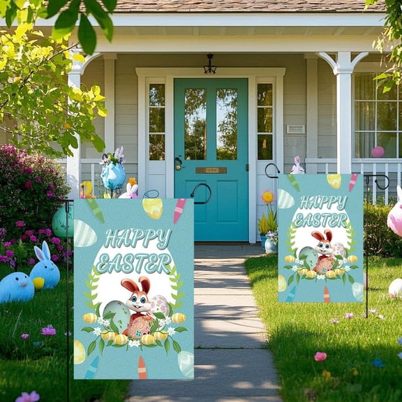 Wooowa Easter Garden Patio Decor, Festive Themed Outdoor Accent Set, Weather Resistant Patio Garden Decor, Yard Porch Patio Party Decor, Easter Birthday And Holiday Outdoor Celebration