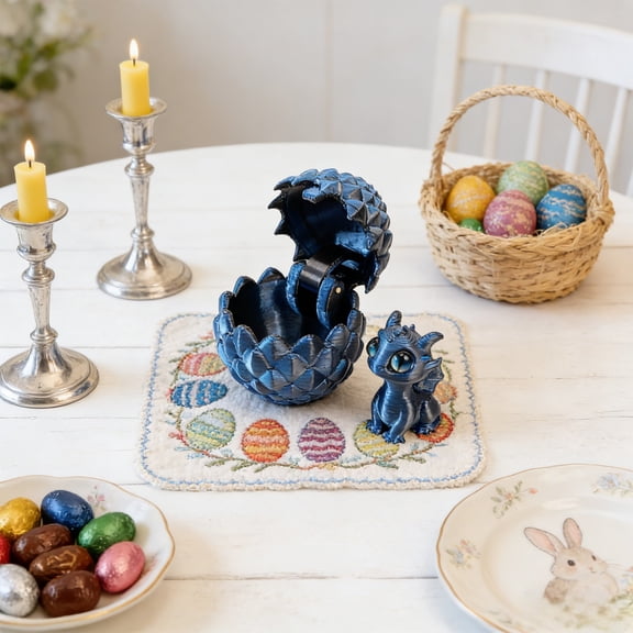 Wooowa Easter Hatchable Dragon Egg Toy, Assemble Colorful Dragon Figurine, Interactive Play Collectible Toy, Desktop Play Accent, Gifting Decor, Easter Holiday Play And Collectible Decoration