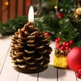 thumbnail image 1 of Wooowa Flameless Candles, Battery Operated Flickering Wick Real Wax Pine Cone Candles for Holiday Indoor Decoration, 1 of 7
