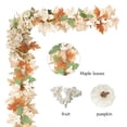 thumbnail image 1 of Wooowa Halloween Artificial Maple Leaf Pumpkin Vines 69 Inch for Dining Table Thanksgiving Fall Seasonal Home Decor, 1 of 9
