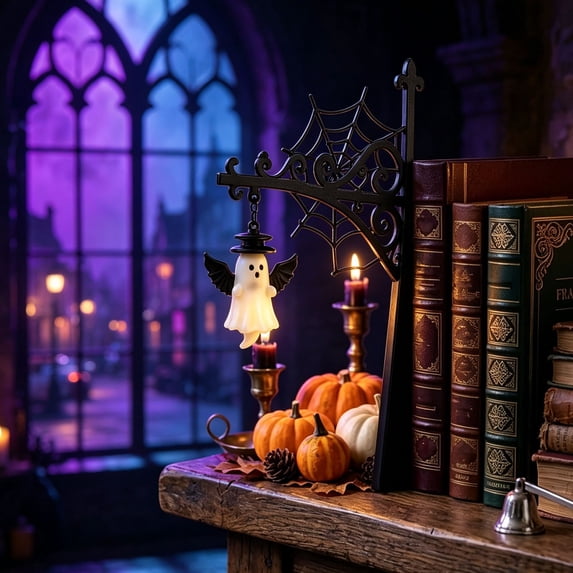 Wooowa Halloween Bookshelf Decor LED Light Mounted Decoration for Home Library Gothic Witchy Room Accessories