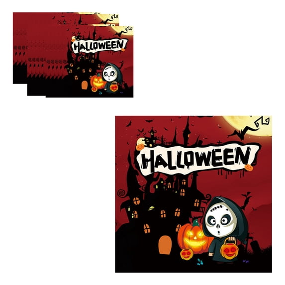 Wooowa Halloween Paper Plate Set 10 Plates 20 Napkins Disposable for Party Supplies Decor