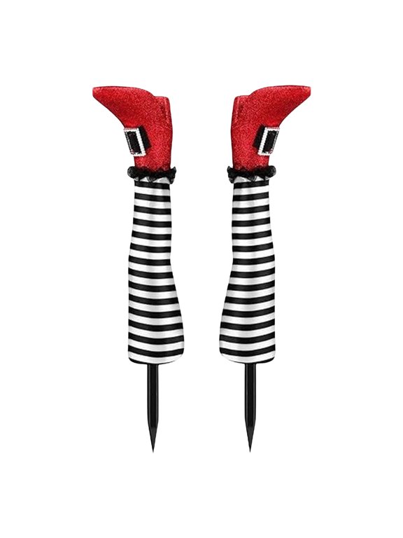Halloween Prosthetic Witch Leg Garden Stake Foam 17 Inch Set of 2 for Yard Lawn Outdoor Display